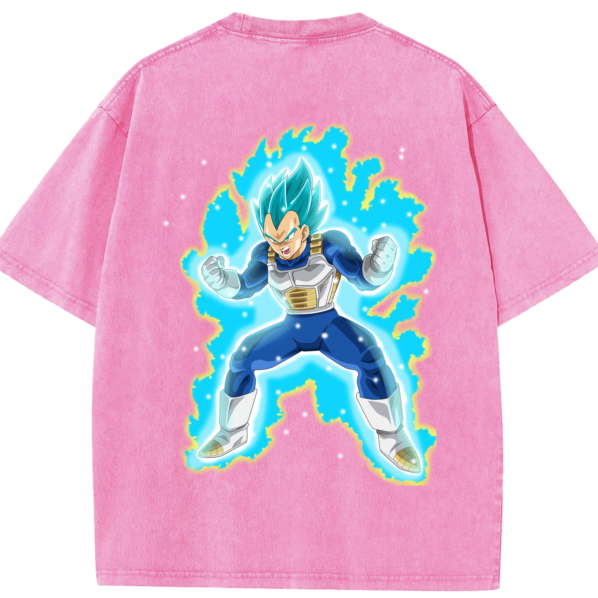 （画像用） ドラゴンボール ベジータ四世（Bejīta Yonsei）DRAGON BALL Vegeta IV 綿100% ヴィンテージ風 半袖Tシャツ（背面プリント）